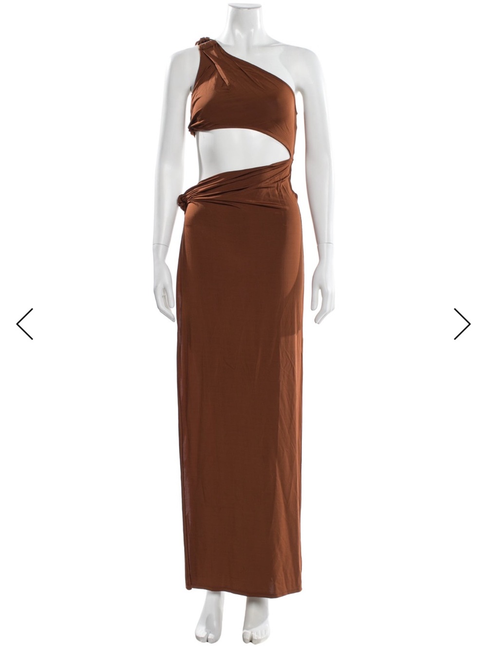 Rat & Boa One-Shoulder Brown Cutout Maxi Dress